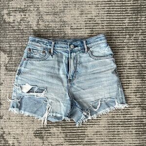American Eagle Outfitters Distressed Blue Jean Shorts
